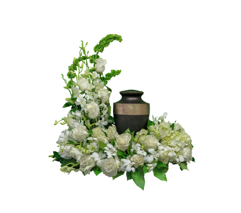 AU-15 Arreglo para urna de rosas, hortensias y orquídeas